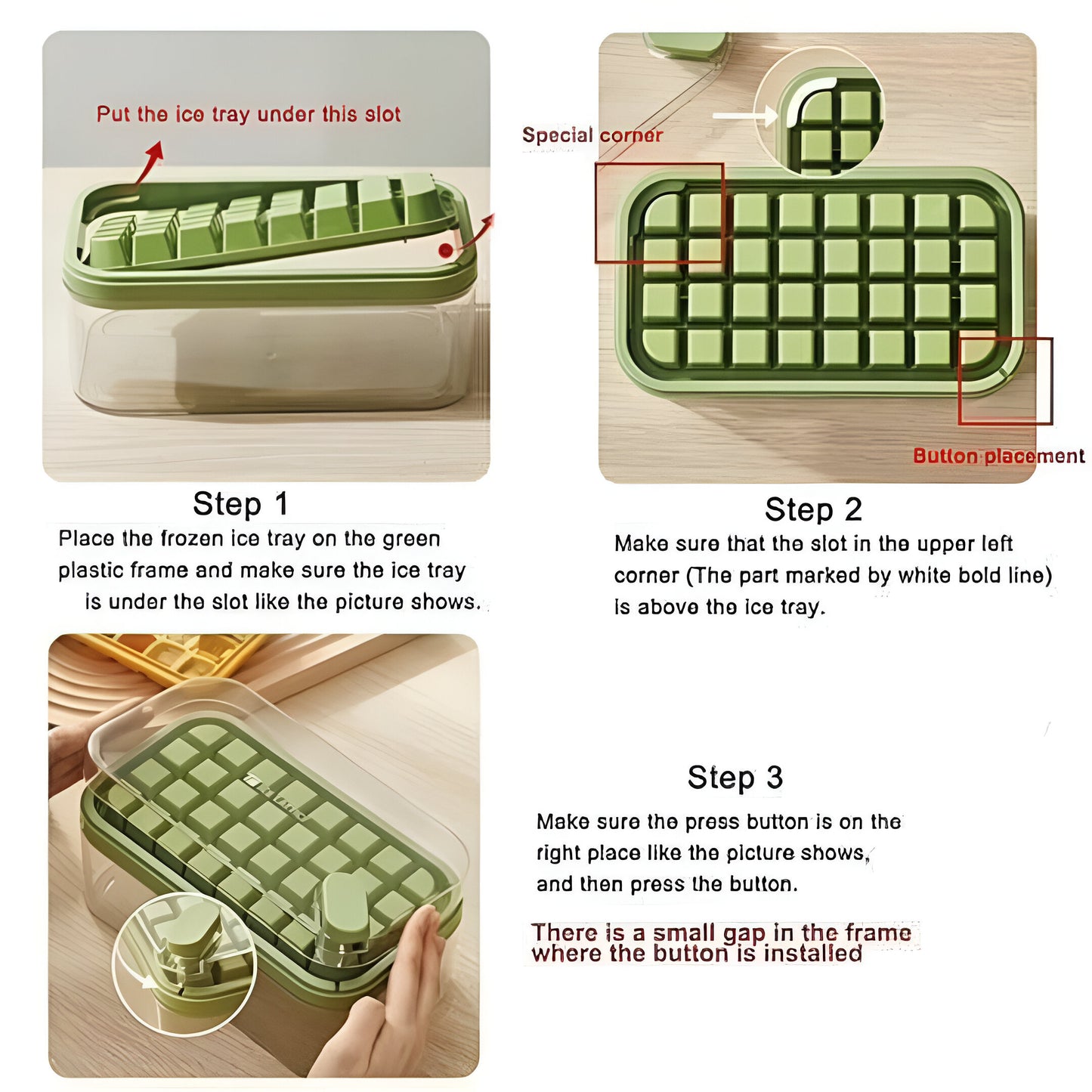 Silicone 2 Layer Ice Cube Trays With Storage Box & Ice Scoop